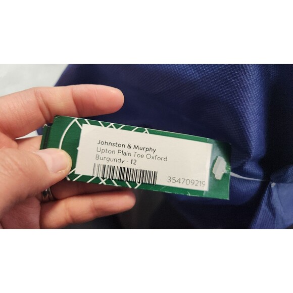 Johnston & Murphy Men's 12 Burgundy Upton Plain Toe Oxford Shoes New Without Box - Picture 7 of 7